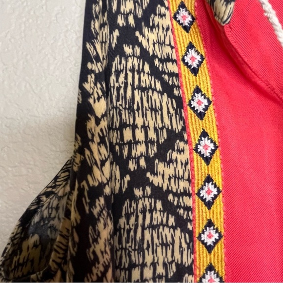 THML Anthropologie Bohemian Embroidered Halter Dress With Tassels Size Medium - Picture 5 of 15